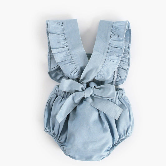 Blue Baby Girl Romper