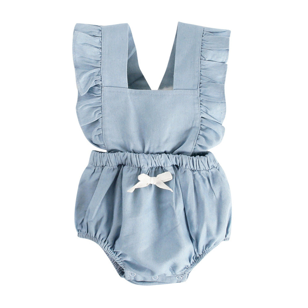 Blue Baby Girl Romper